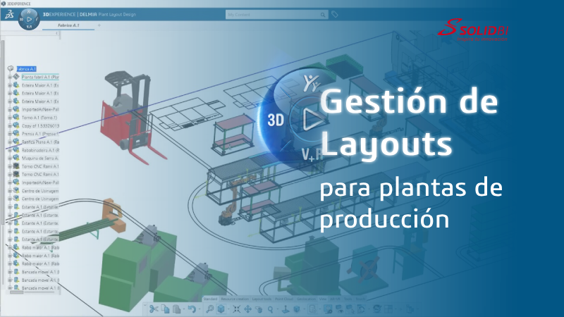 Simulación con gemelos digitales y gestión de layouts para plantas de producción con 3DEXPERIENCE